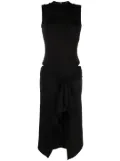 The Attico asymmetric cut-out jersey dress - Black