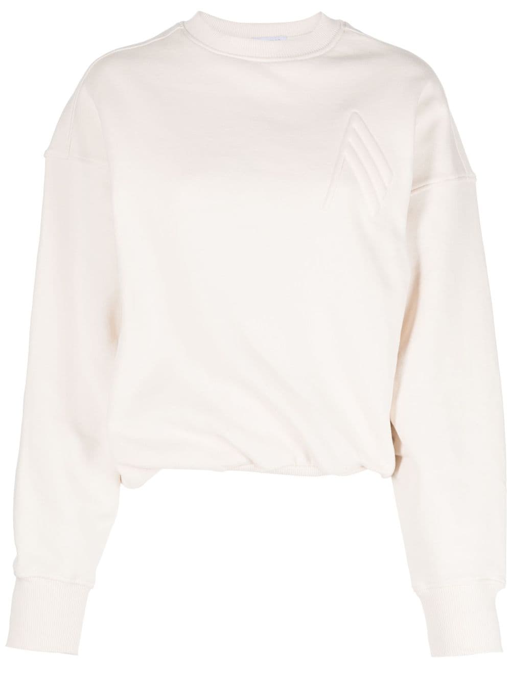 Shop Attico Maeve Logo-embossed Cotton Sweatshirt In Neutrals