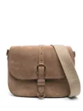 Golden Goose buckle-detail suede crossbody bag - Brown