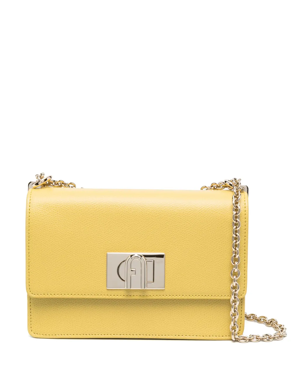 Furla Pebbled Leather Crossbody Bag in Yellow