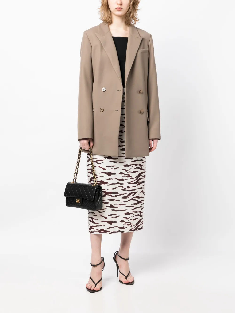 CHANEL Pre-Owned 1990s Double Flap schoudertas - Zwart