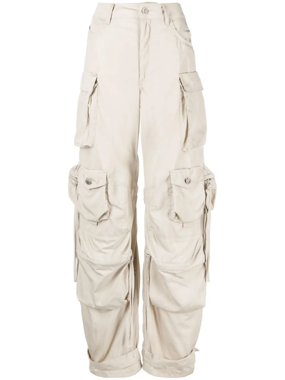 Attico High-waisted Cargo Trousers In Neutrals