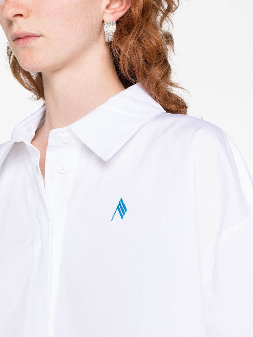 How to get discounts The Attico logo-print poplin shirt Women