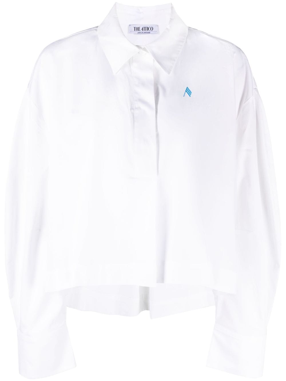 The Attico logo-print poplin shirt - White