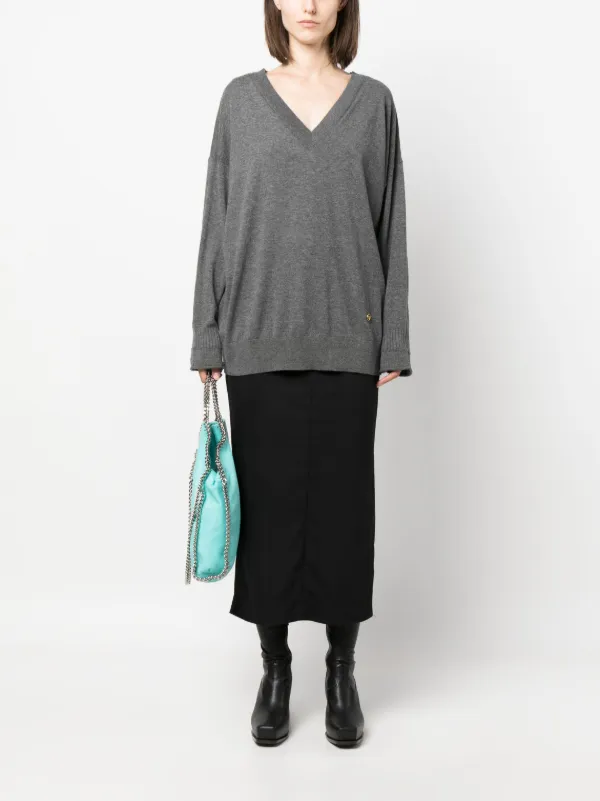 STELLA McCARTNEY グレー Vネックセーター