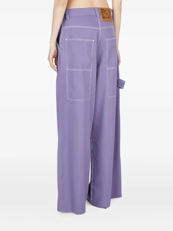 パンツ STELLA MCCARTNEY STRAIGHT LEG TROUSERS IN PLUM WOOL Stella McCartney Straight leg trousers in plum wool | TheDoubleF