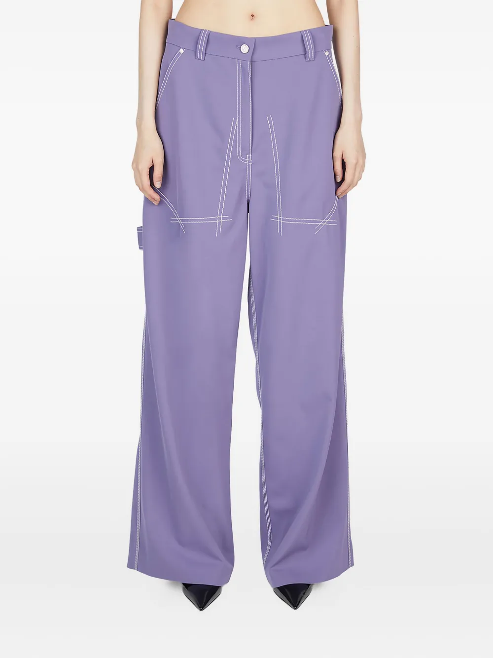 Stella McCartney Straight broek Paars