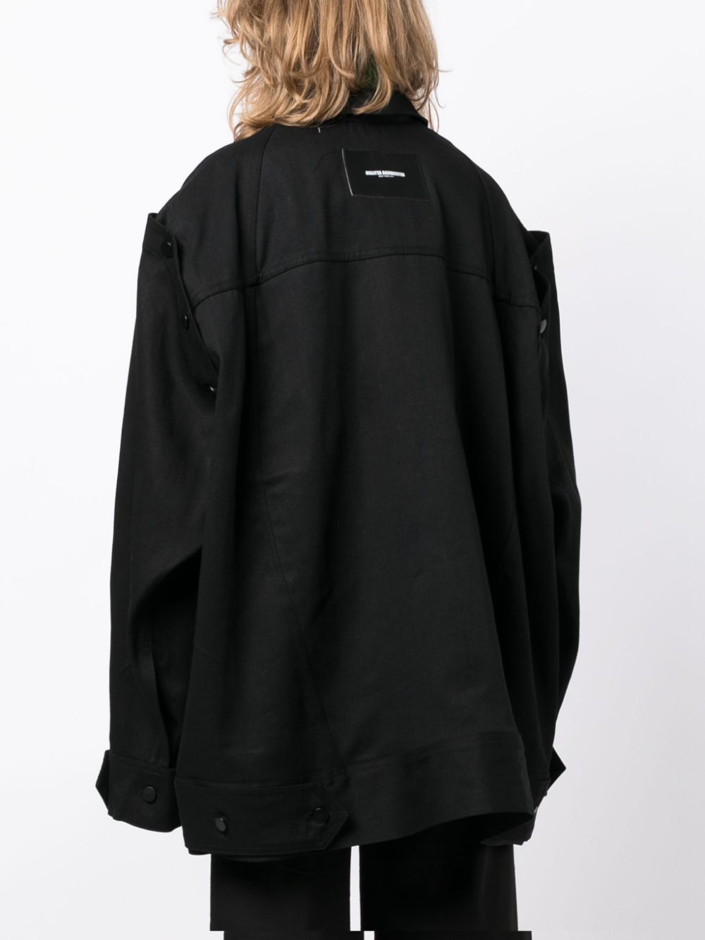 Shop Melitta Baumeister Detachable-sleeve Denim Jacket In Black