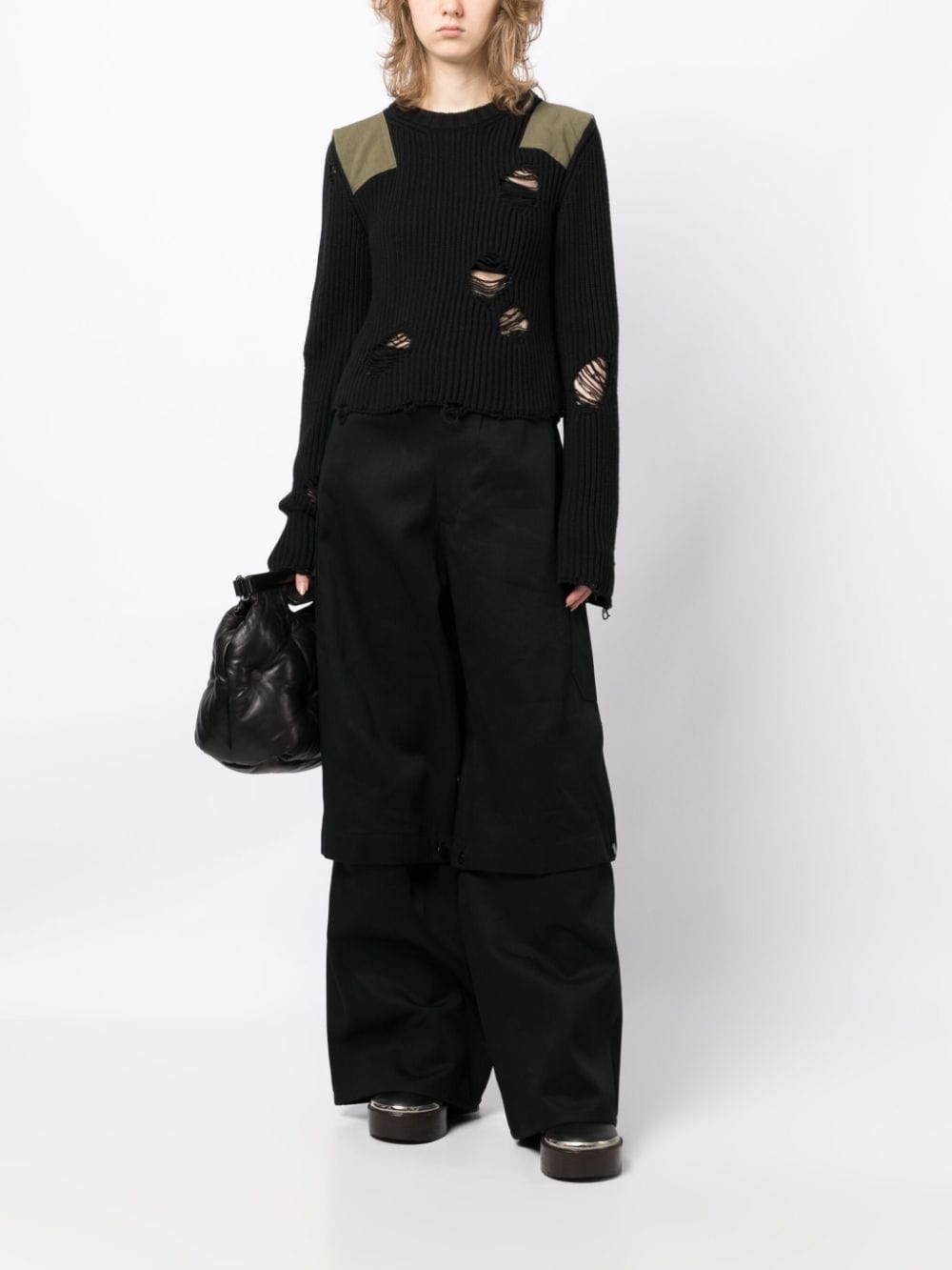 Shop Melitta Baumeister Detachable-legs Cotton Jeans In Black