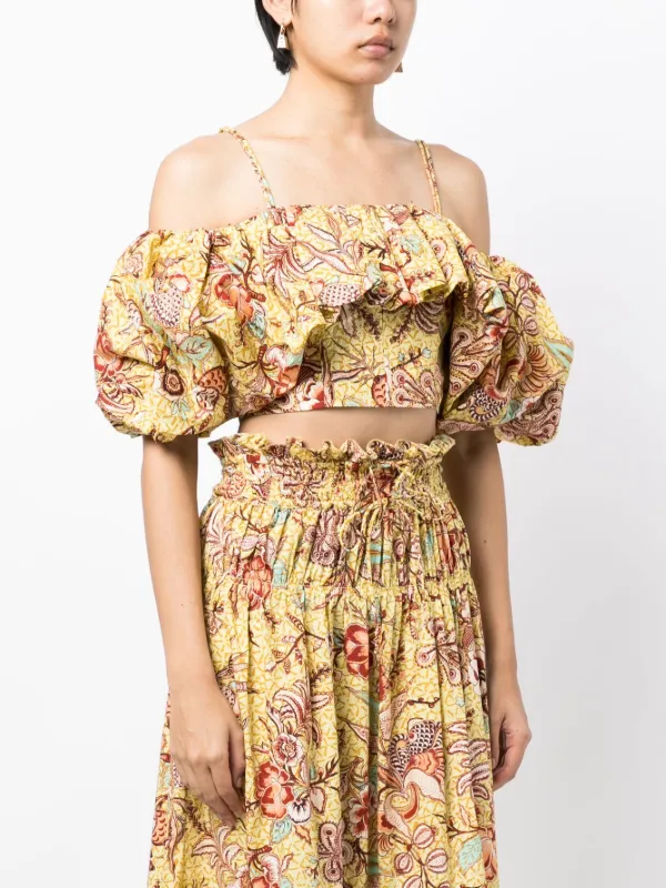 *Ulla Johnson* フローラルシルクショートパンツ Hellebore Mirelle Top | Ulla Johnson