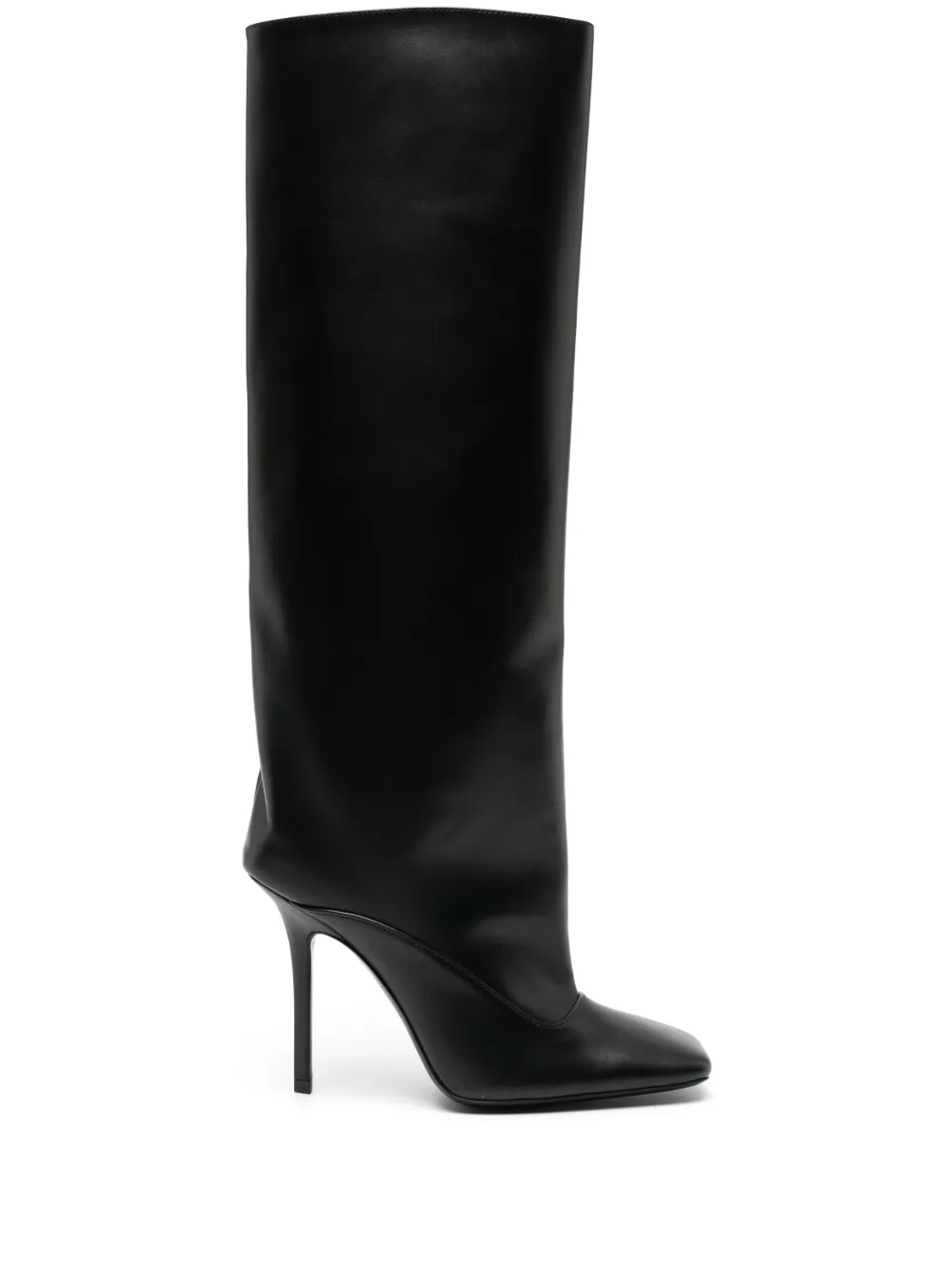 Attico Sienna Calfskin Stiletto Knee Boots In Black