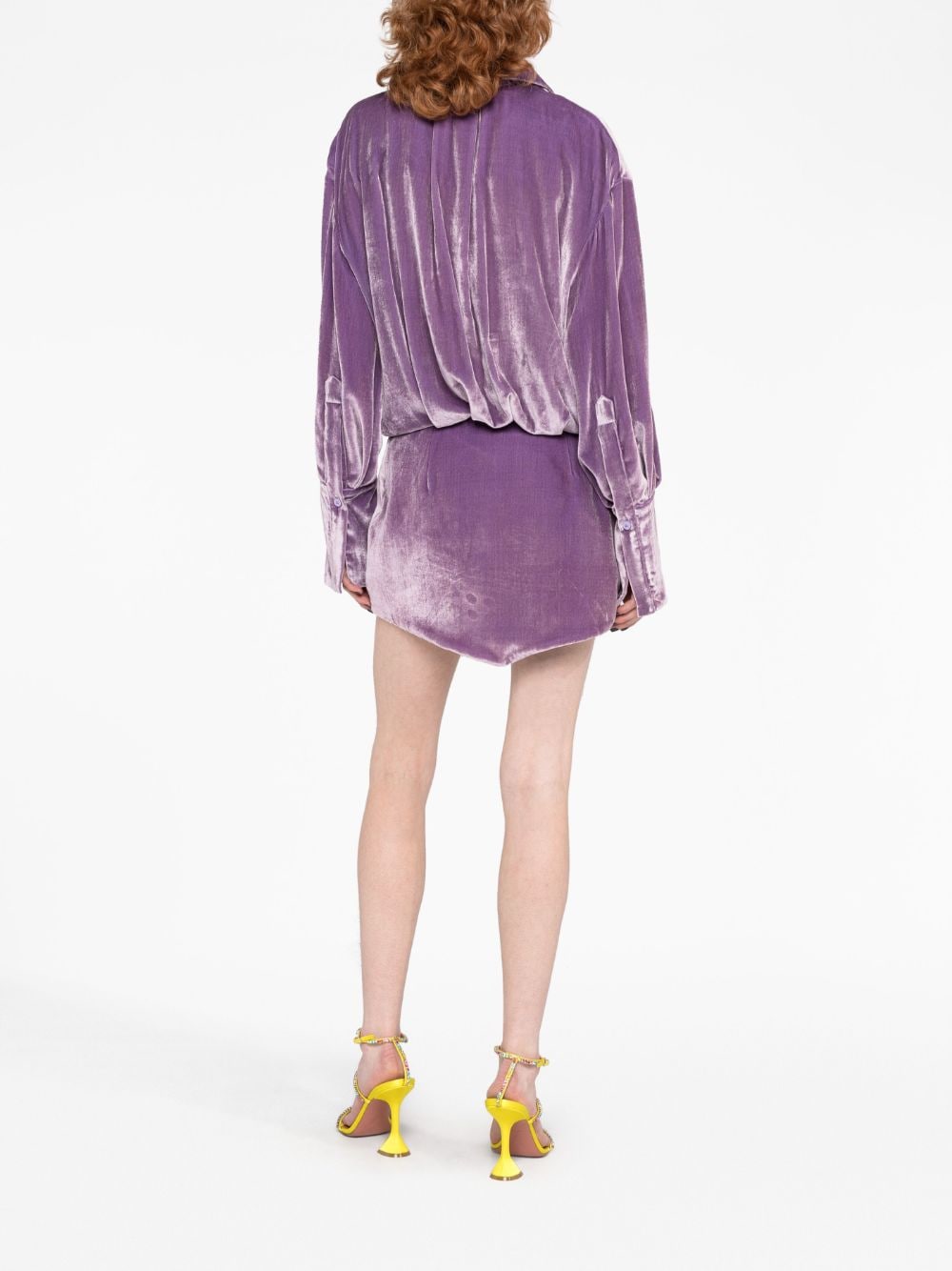 Shop Attico Sylvie Velvet Minidress In Purple