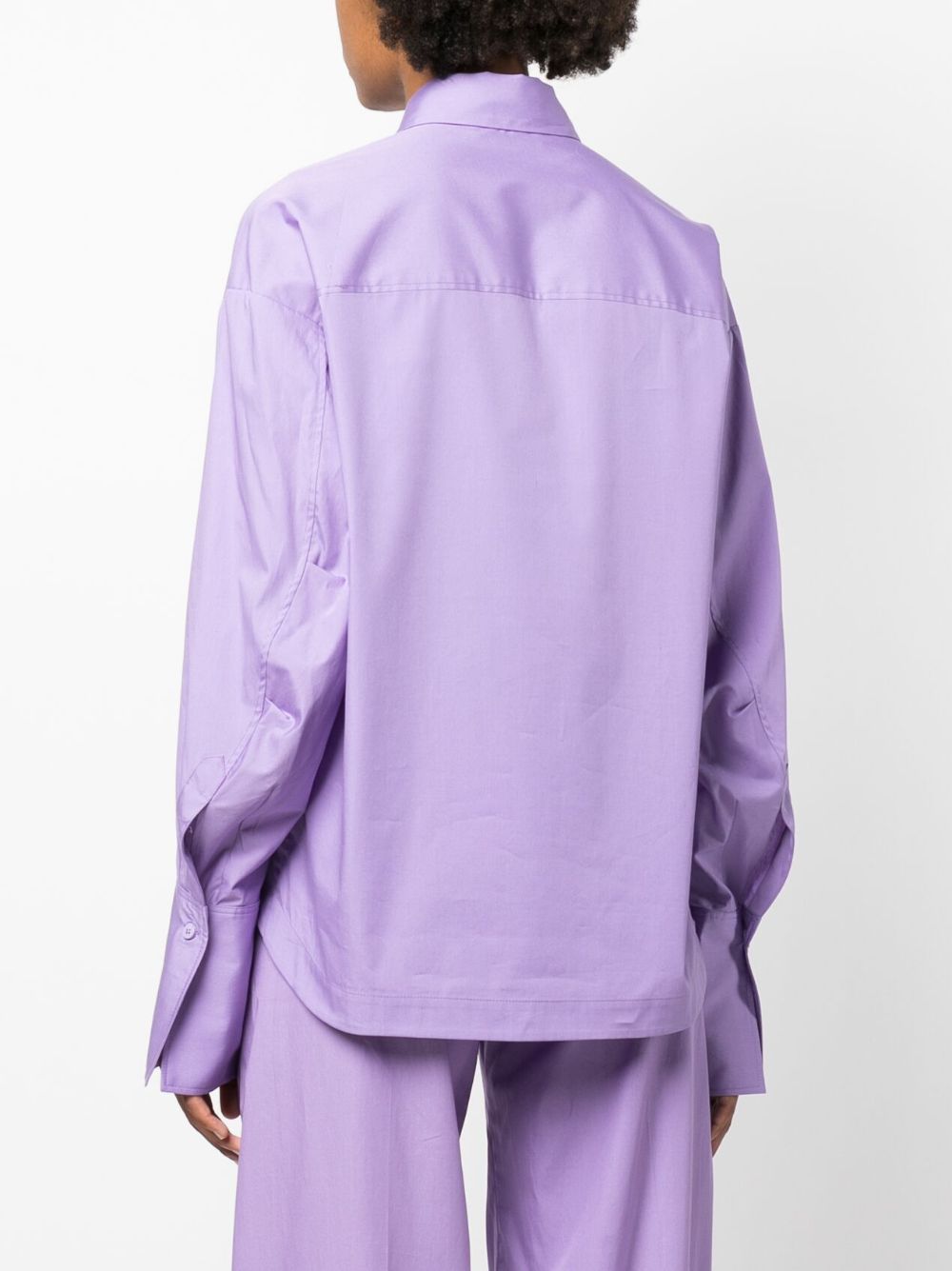 The Attico Eliza Asymmetric cotton-poplin Shirt - Farfetch