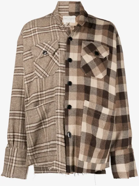 Greg Lauren mix-print long-sleeve shirt