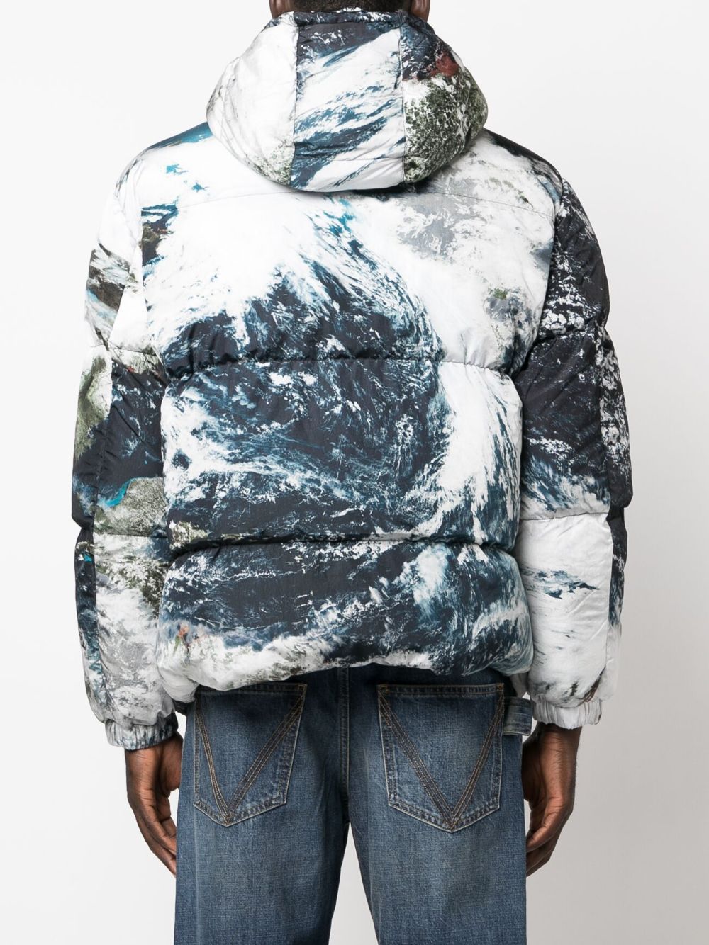 Diesel Planet-print Padded Jacket - Farfetch