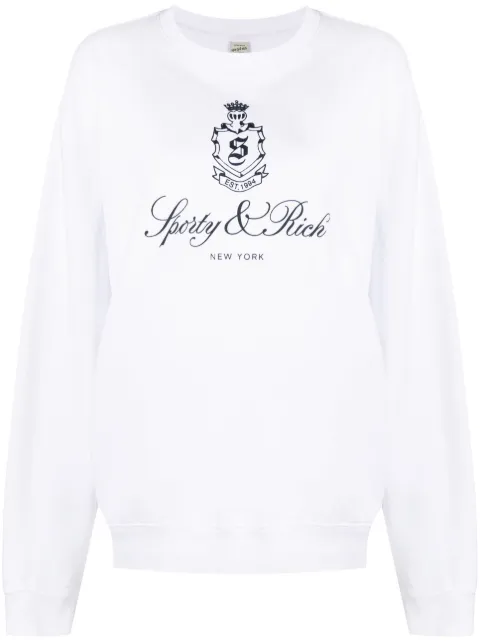 Sporty & Rich logo-print cotton sweatshirt
