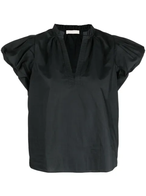 Ulla Johnson Evelyn flutter-sleeve cotton top