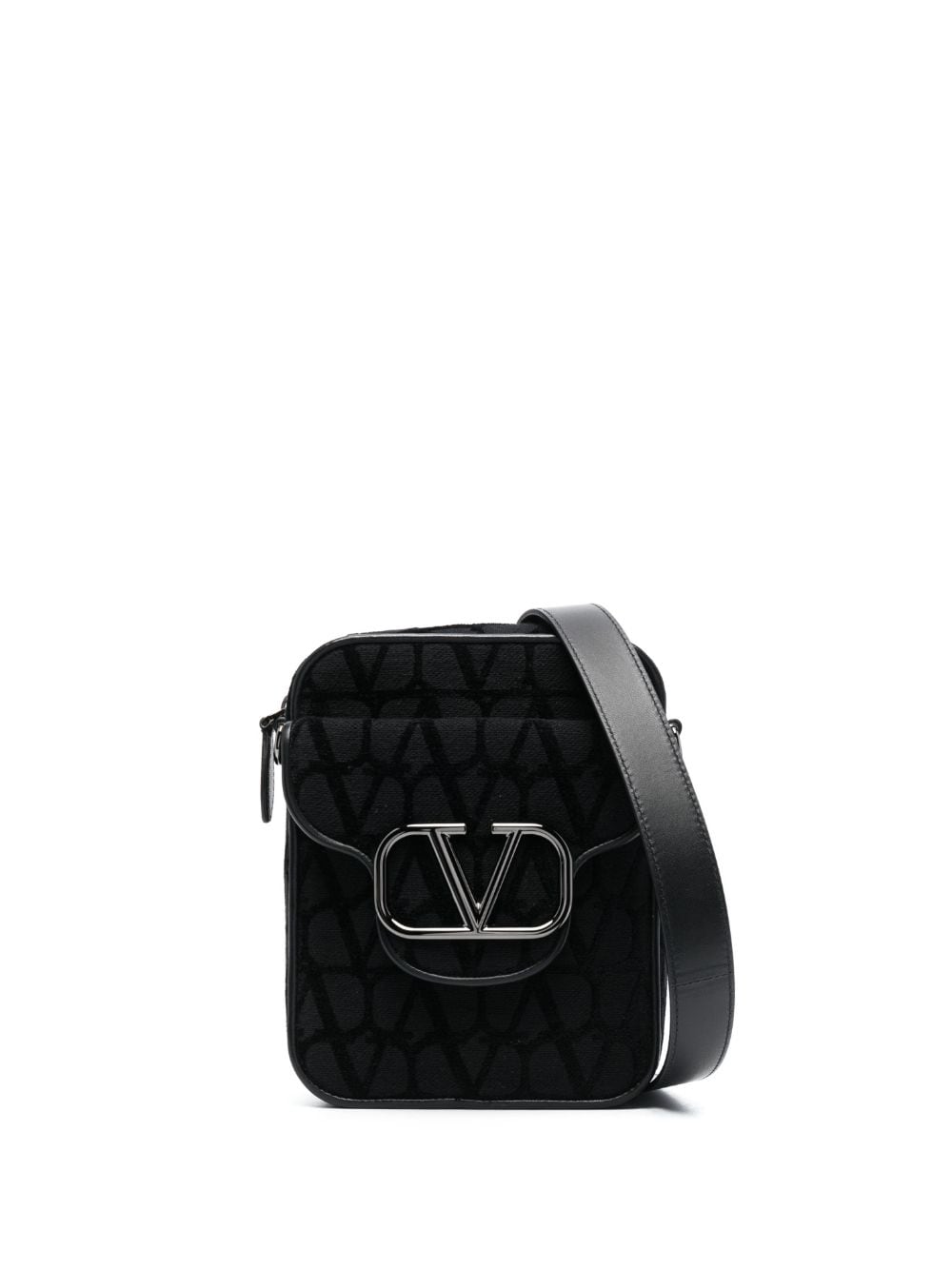 Valentino Garavani Locò Toile Iconographe Crossbody Bag In Black