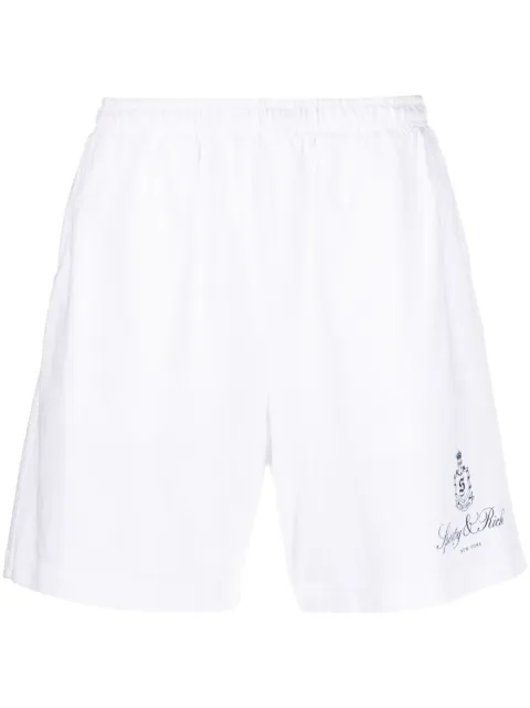 Sporty & Rich logo-print cotton track shorts