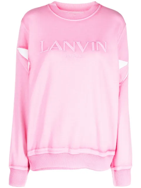 Lanvin sudadera con cuello redondo y logo bordado