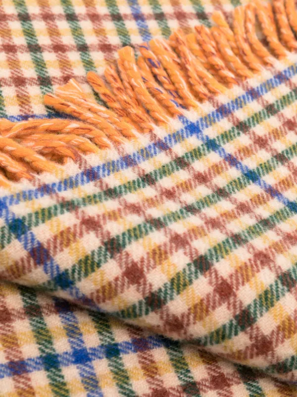 Autry plaid-check Print Wool Blanket Orange FARFETCH IN