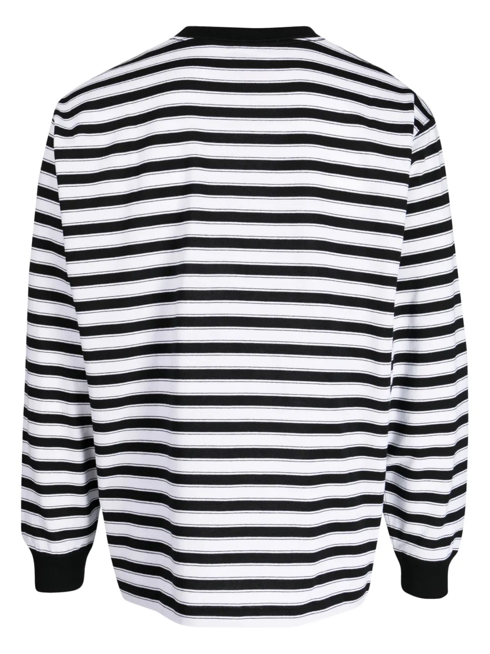 Danton logo-patch striped jumper - Zwart