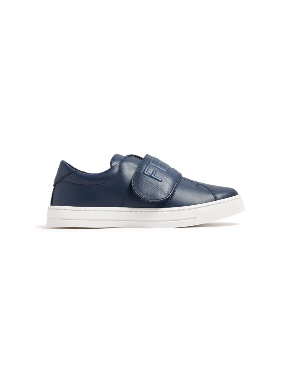 Shop Fendi Logo-embossed Sneakers In Blue