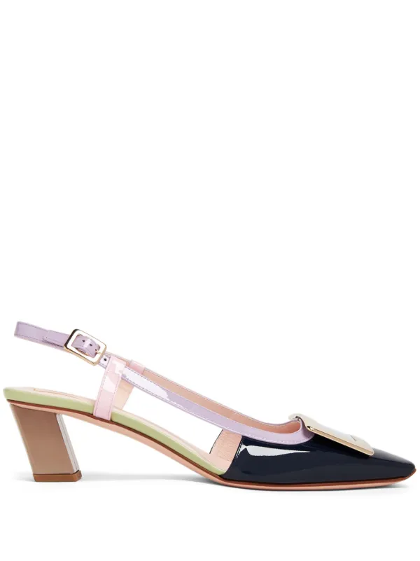 【関税&送料込】Roger Vivier Belle Vivier 45 Slingback Pumps Belle Vivier 45 patent leather slingback pumps in