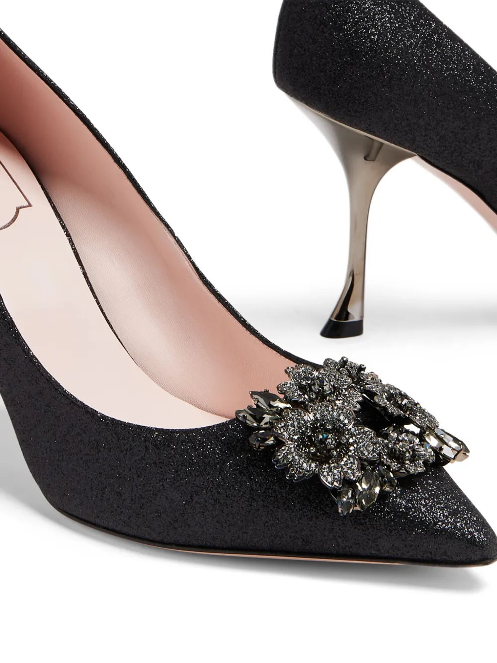 100mm Crystal-Embellished Leather Pumps