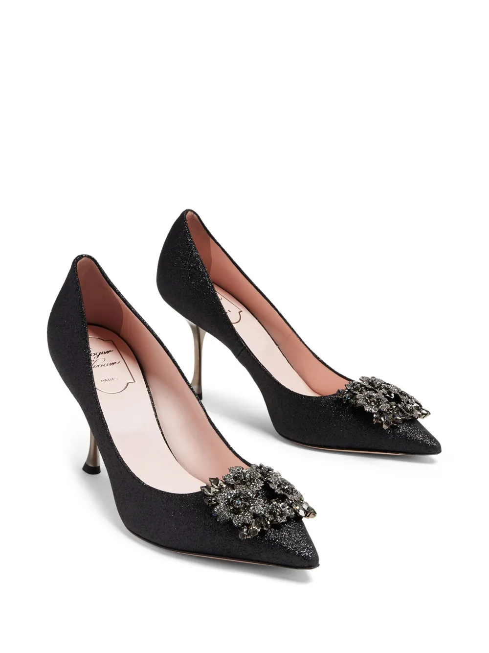 100mm Crystal-Embellished Leather Pumps