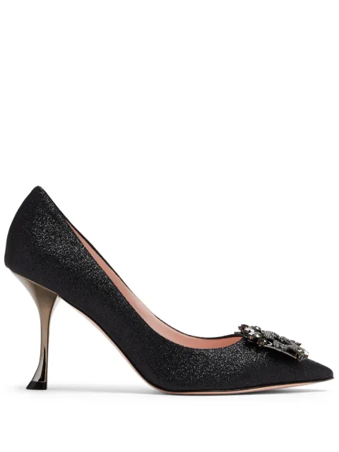 Roger Vivier 100mm crystal-embellished leather pumps 