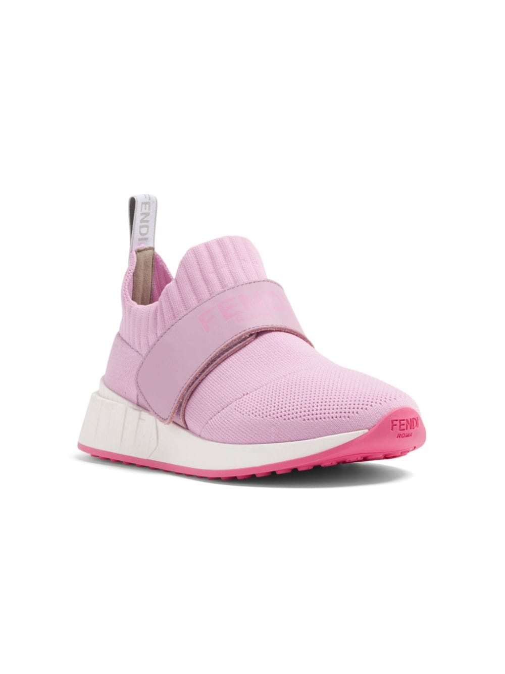 Fendi Kids' Logo-print Mesh Sneakers In Pink