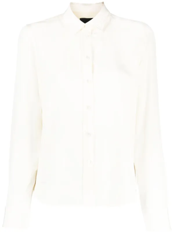 Nili Lotan Gaia Silk Shirt in White