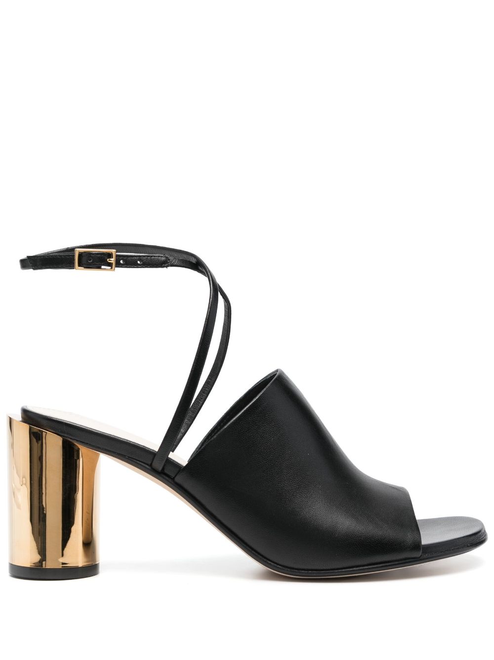 Lanvin metallic-heel 75mm leather sandals - Black