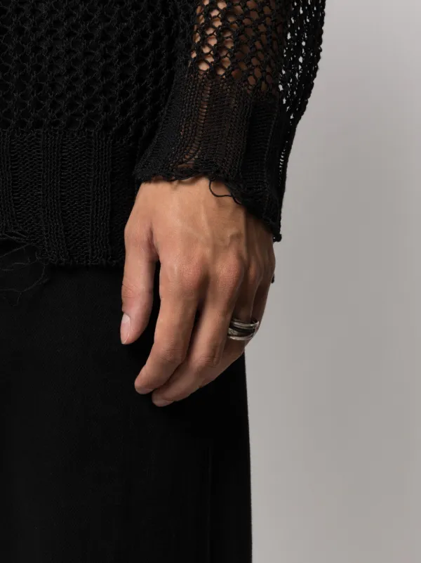 WERKSTATT:MÜNCHEN Wound Unite embossed-cross Layered Ring