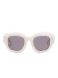 Kuboraum square-frame textured sunglasses - White