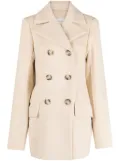 Sportmax double-breasted virgin-wool coat - Neutrals