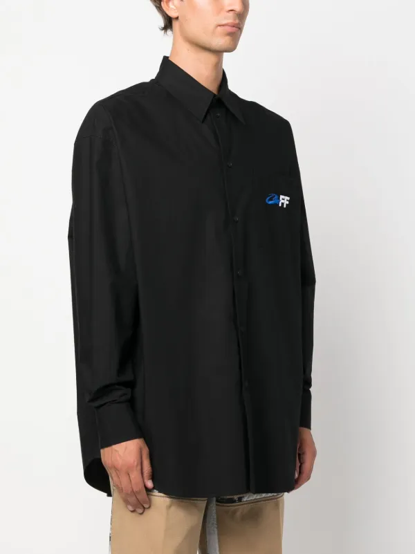 Off-White Exact Opp-print long-sleeve Shirt | Black | FARFETCH
