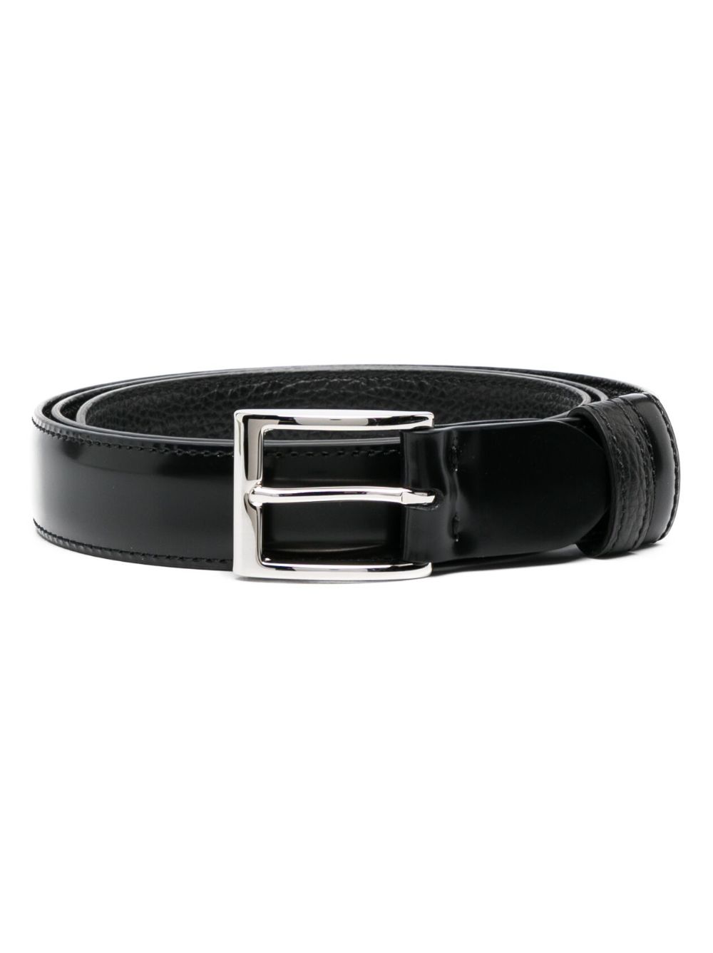 polished-finish leather belt