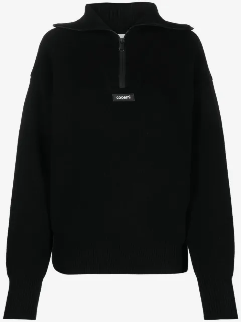 Coperni logo patch half-zip jumper