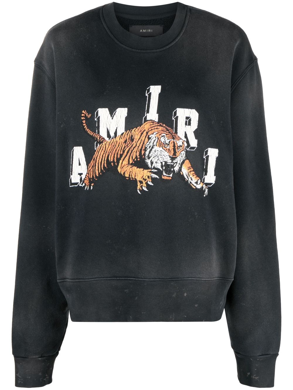 Shop Amiri Logo-print Cotton Sweatshirt In Schwarz