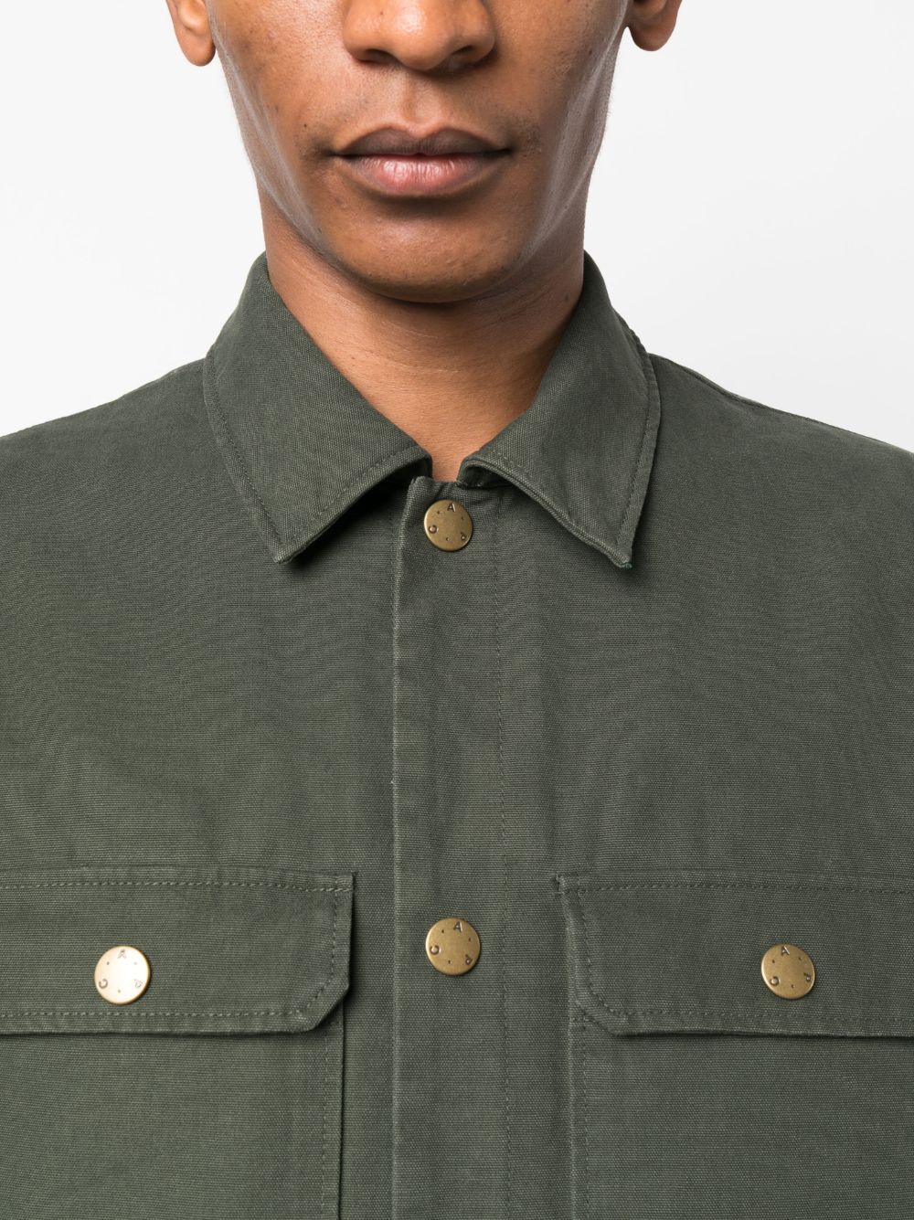 Shop Apc Flap Pockets Overshirt In Green