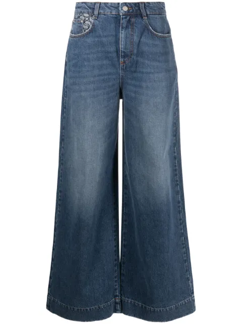 Stella McCartney logo-print wide-leg jeans