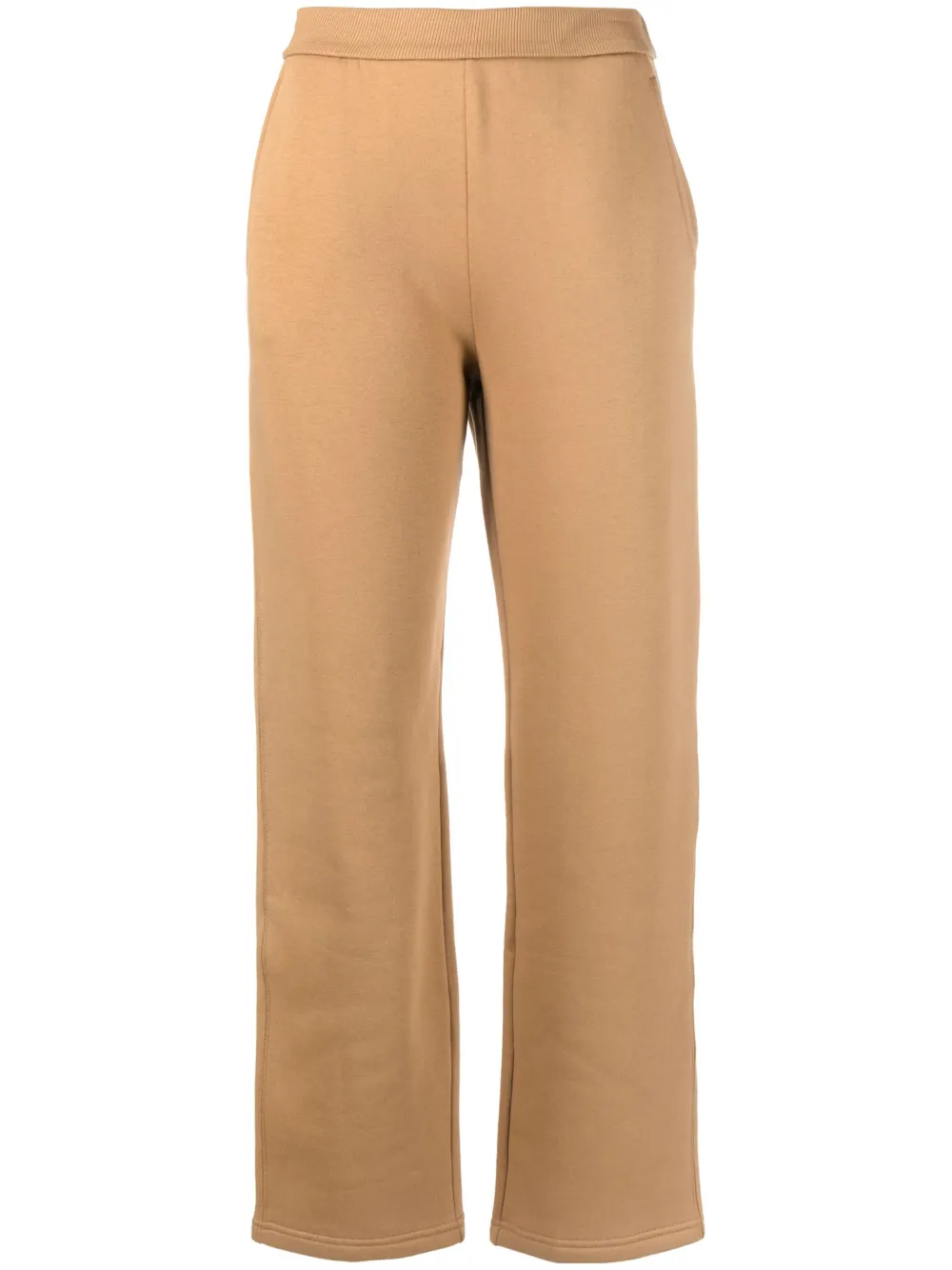 S Max Mara Desert Straight-leg Mid-rise Cotton-poplin Trousers In Brown
