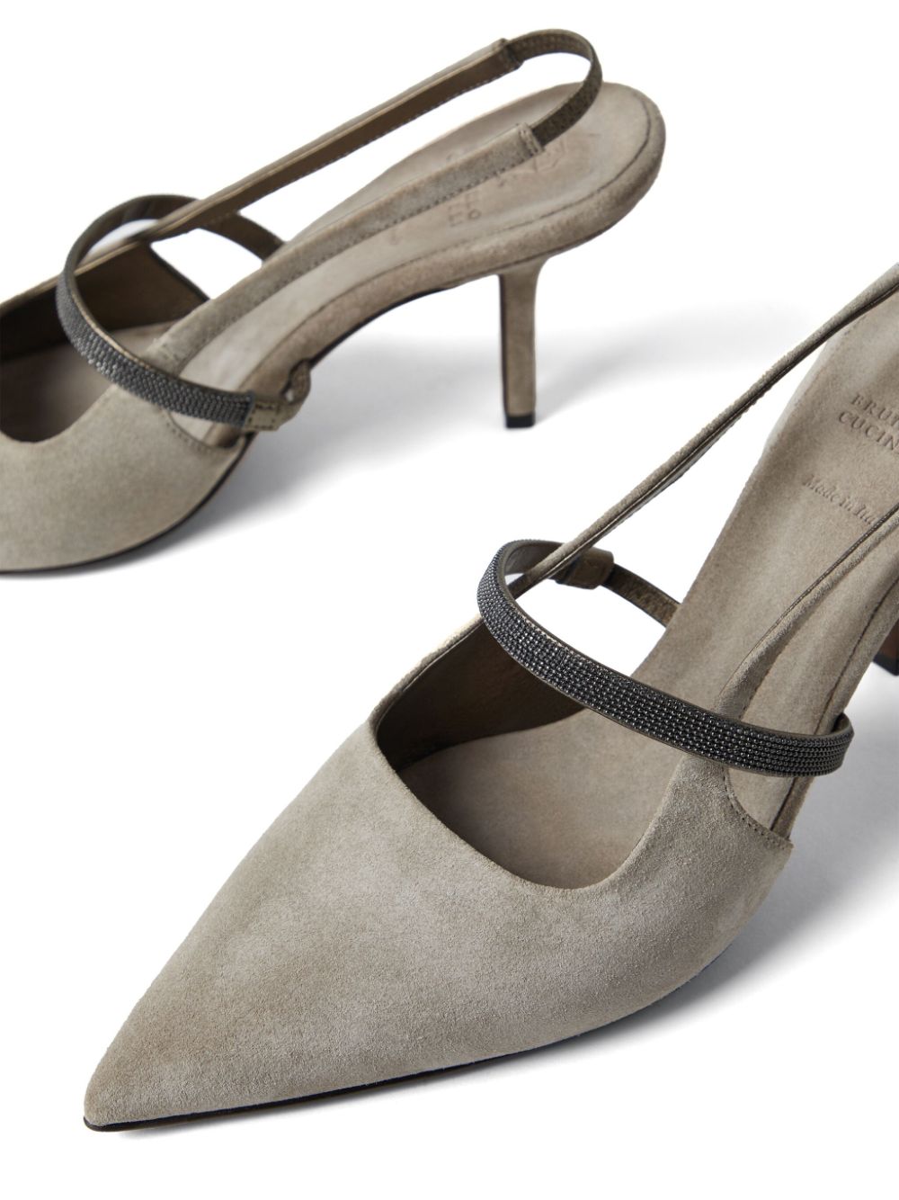 Brunello Cucinelli 80mm slingback suede pumps Women