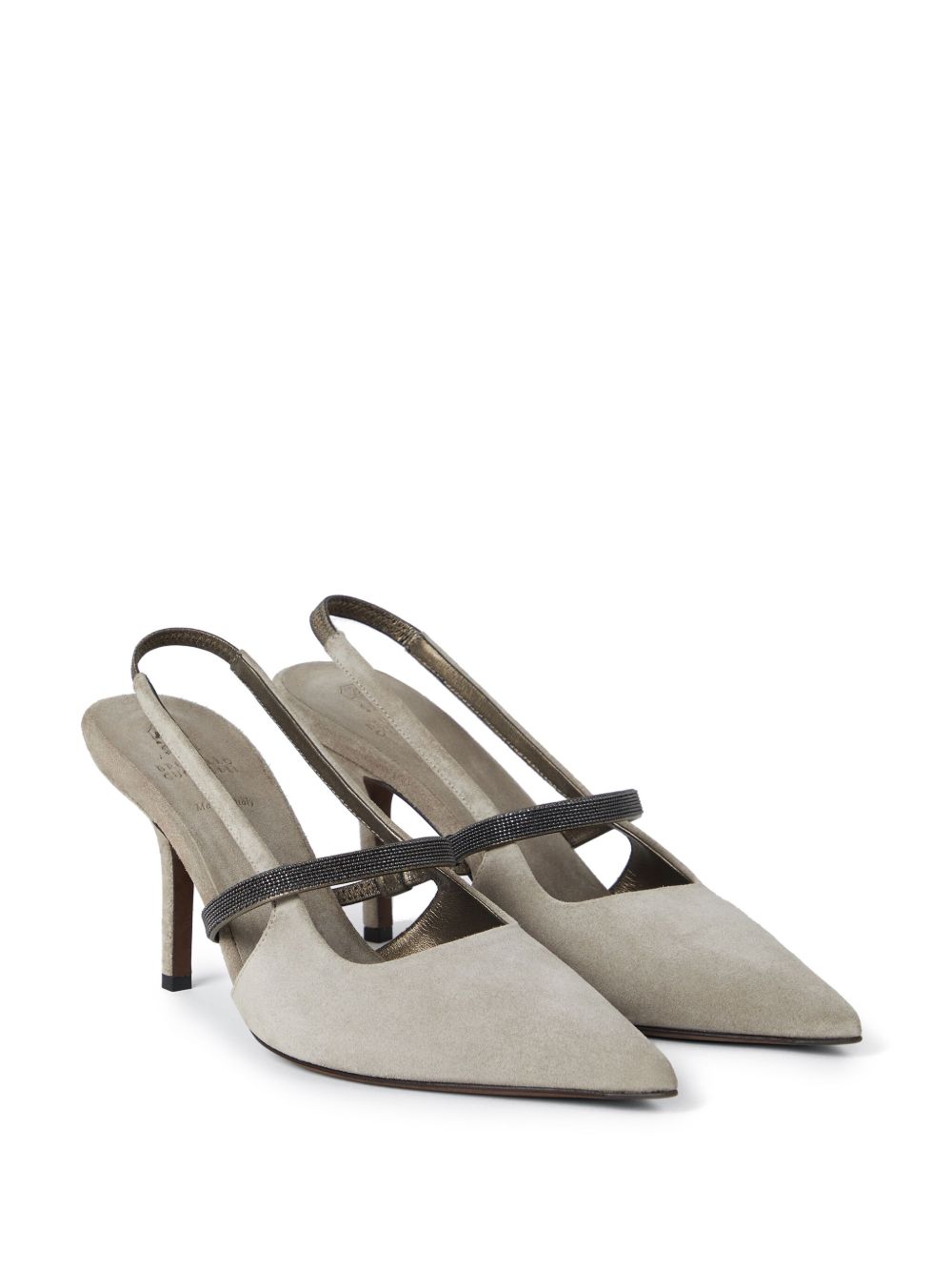 Brunello Cucinelli 80mm slingback suede pumps Women