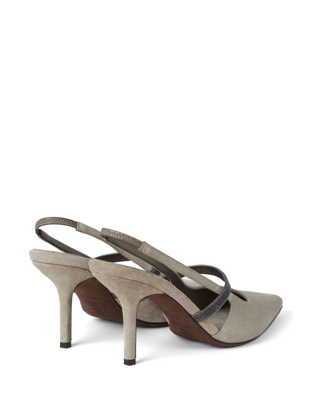 Brunello Cucinelli 80mm slingback suede pumps Women