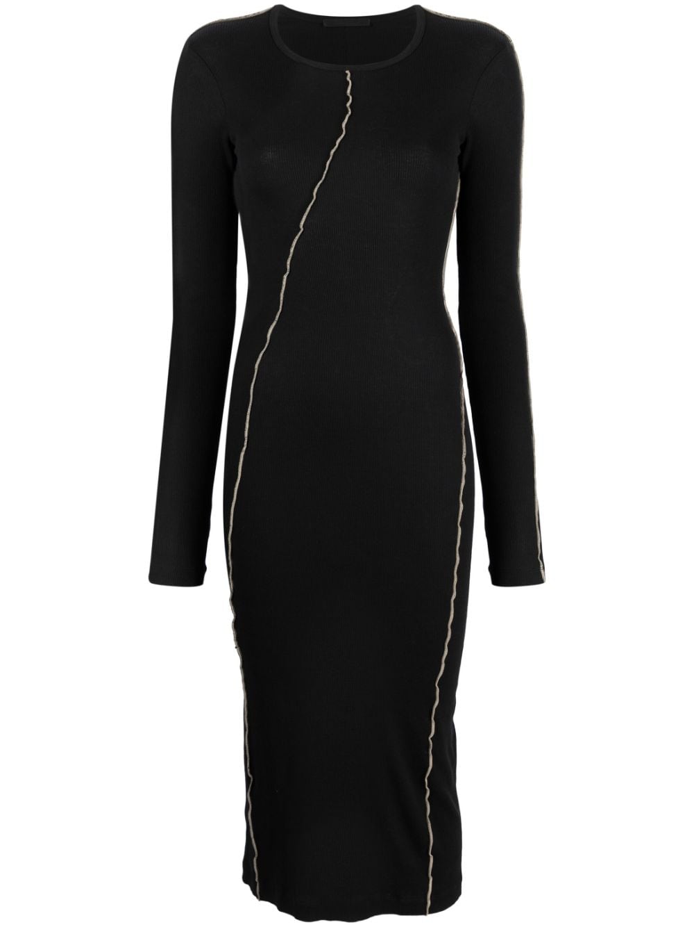 Helmut Lang long-sleeve cotton midi dress - Black