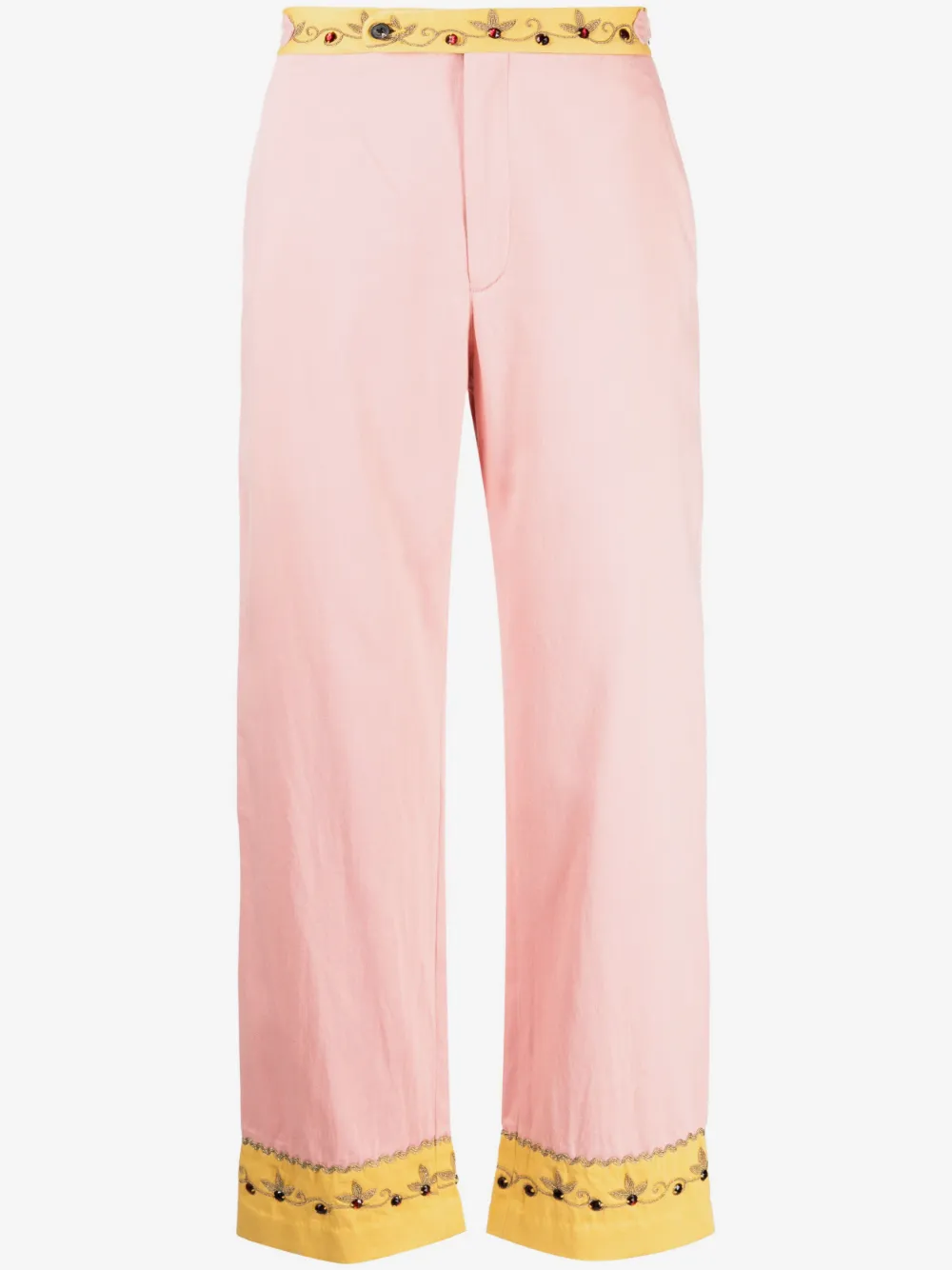 BODE crystal-embellished cropped trousers | Pink | Image 1
