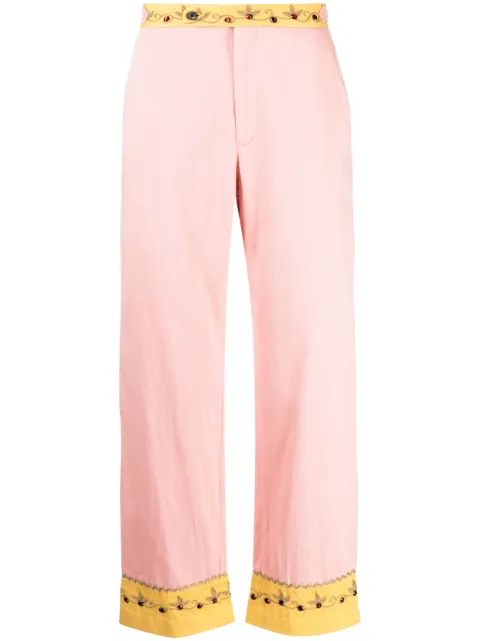 BODE crystal-embellished cropped trousers